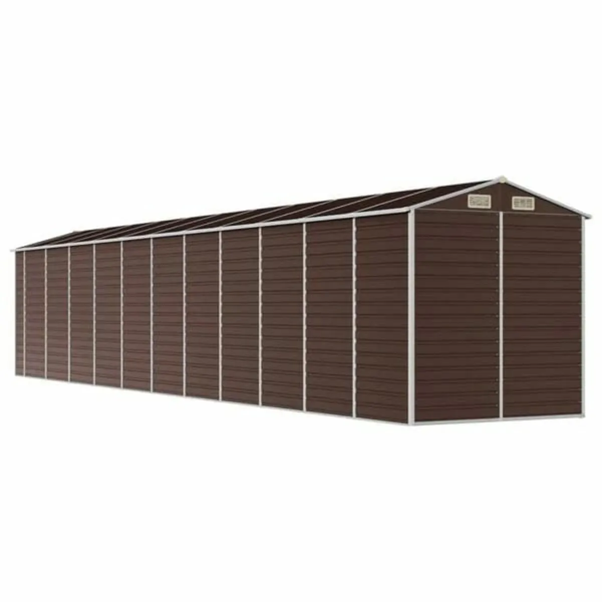 Garden Shed Brown 191x980x198 cm Galvanised Steel - Image 4