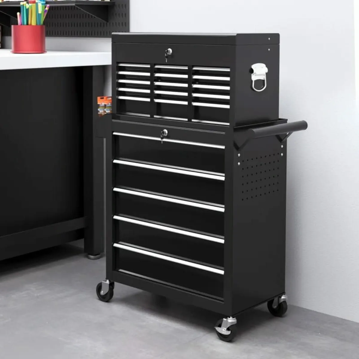 19 Drawer, Two-Part Tool Storage Chest on Wheels - - Image 3