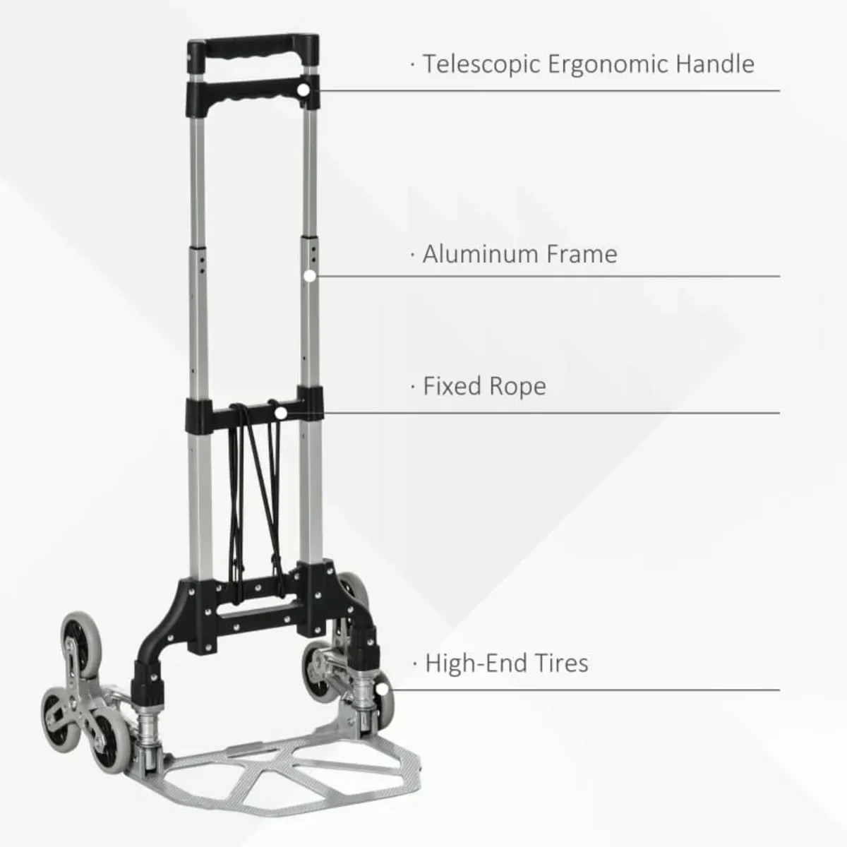 70kg/154lbs 6-Wheels Up Stairs Trolley Hand Trucks - Image 4