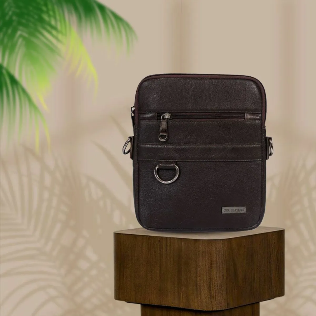 Brown Leather Crossbody Bag Vintage Shoulder Purse - Image 1