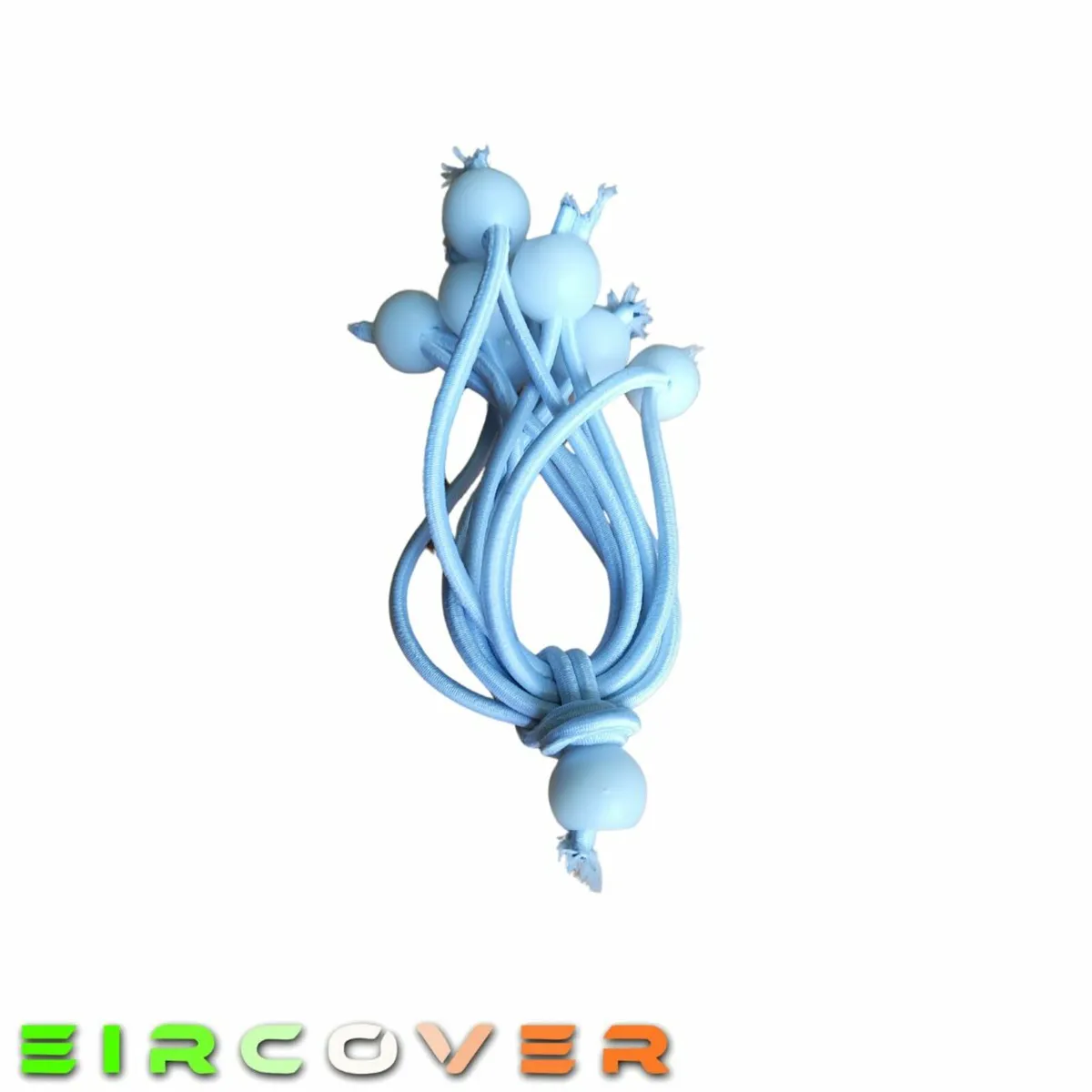 Small white bungee ball ties, 10cm (10 pk) - Image 2