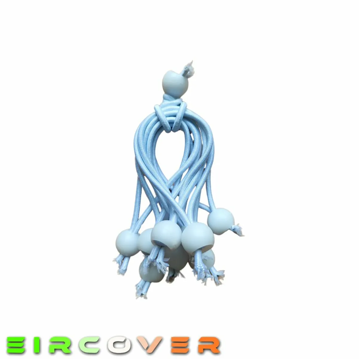 Small white bungee ball ties, 10cm (10 pk) - Image 3