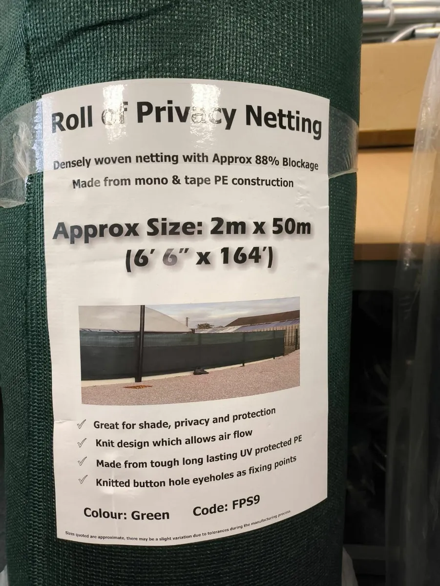 Privacy Netting 2m x 50m (6.5ft x 164ft) - Image 1