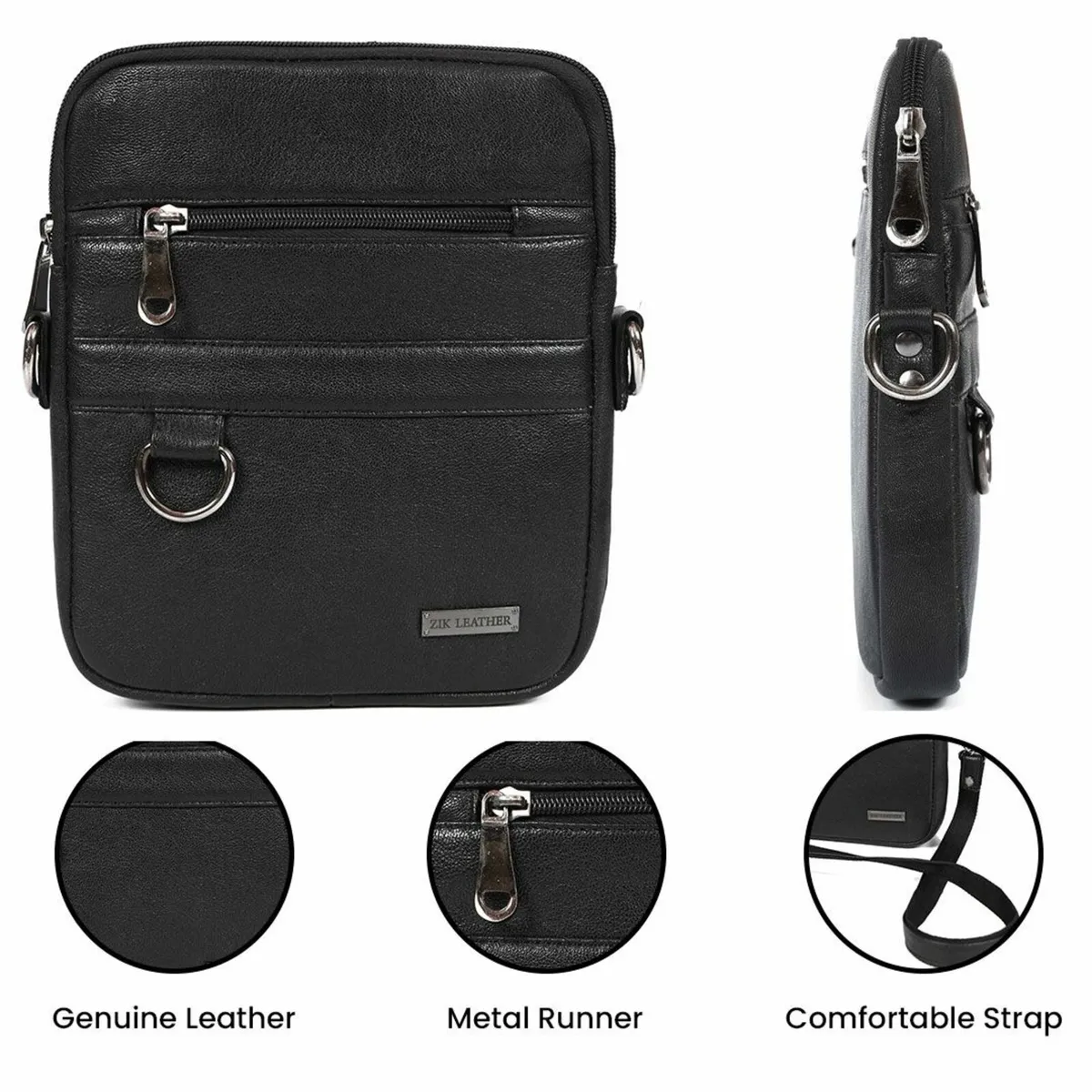 Leather Crossbody Bag Vintage Shoulder Purse - Image 3