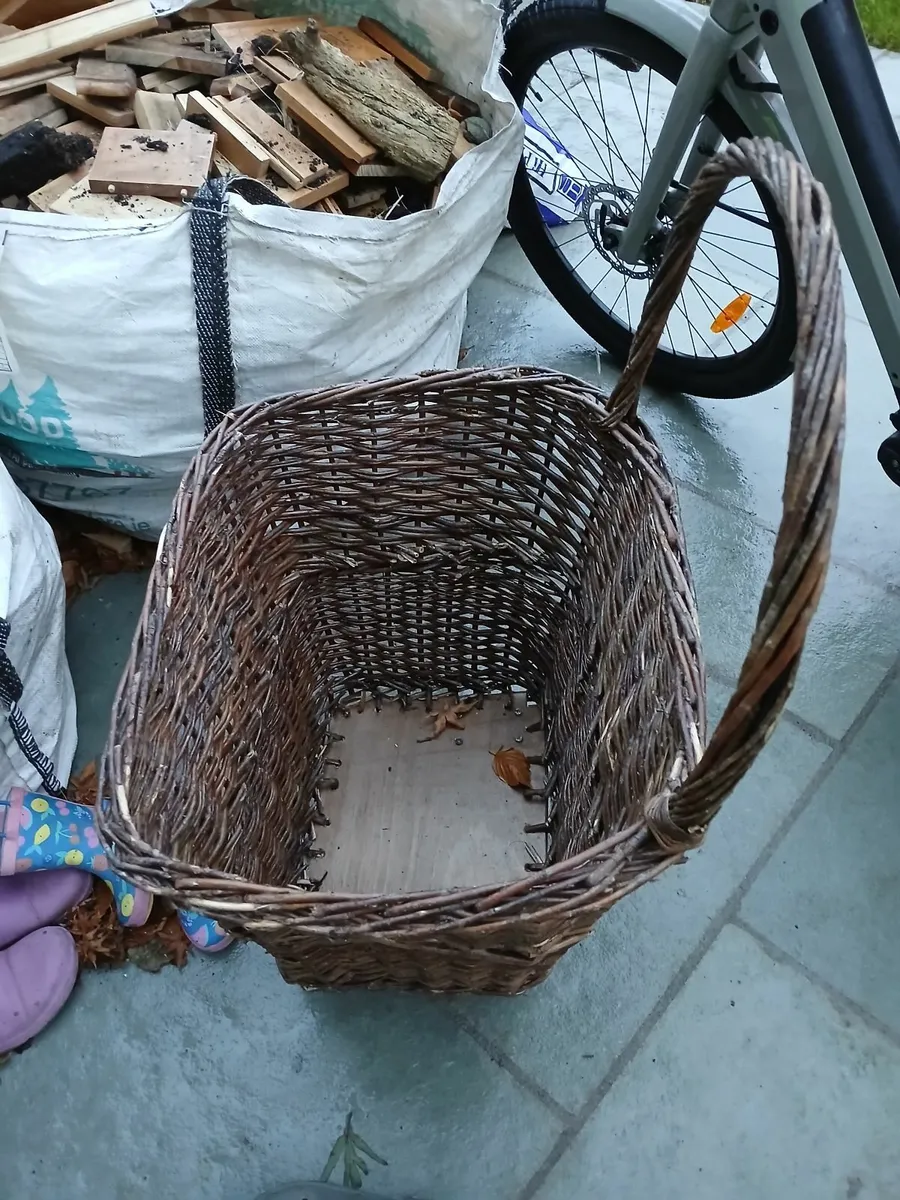 Wicker Firelog  Basket with Wheels - Image 3