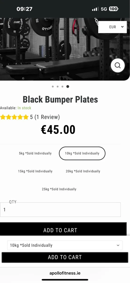 CHEAP, APOLLO + RPM BUMPER PLATES,20KG OLYMPIC BAR - Image 4