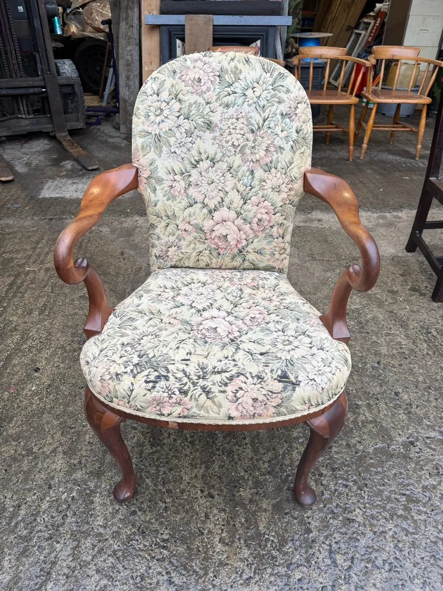 Antique Queen Anne Chair for recovering. - Image 1