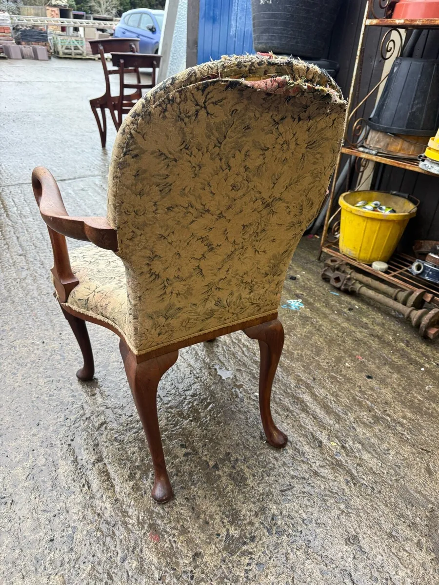 Antique Queen Anne Chair for recovering. - Image 3