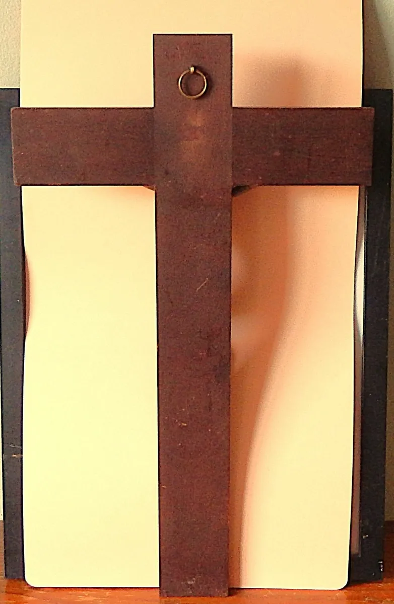 Large Wooden Crucifix with Bronze Figure of Christ - Image 4
