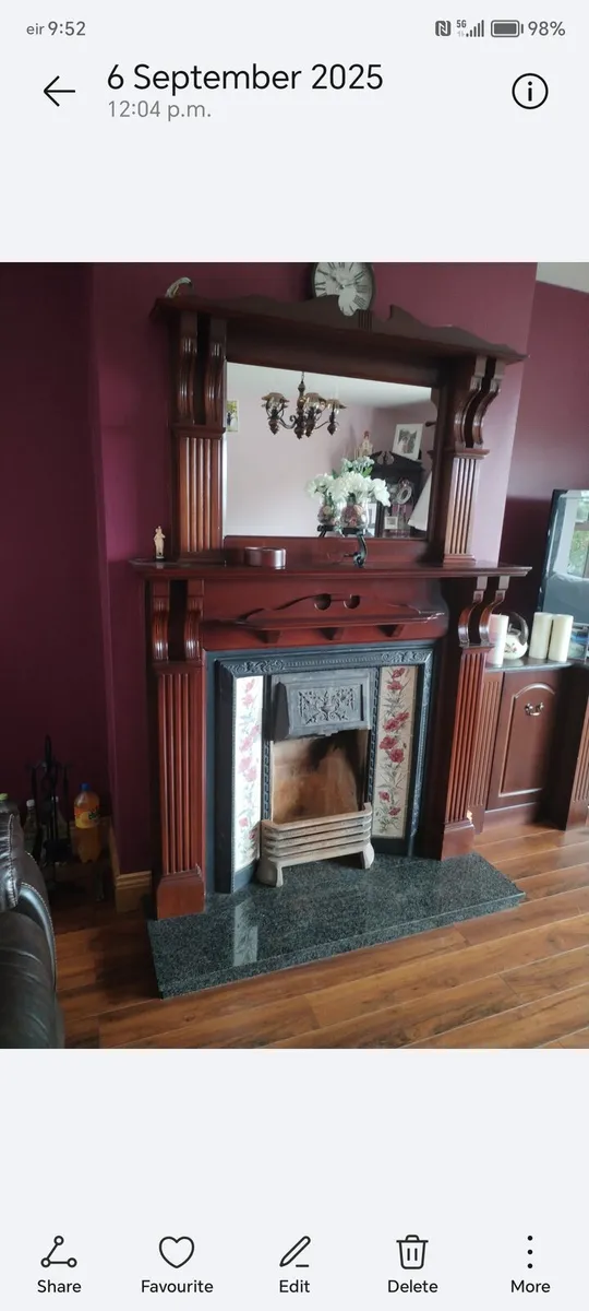 Fireplace with mirror - Image 1