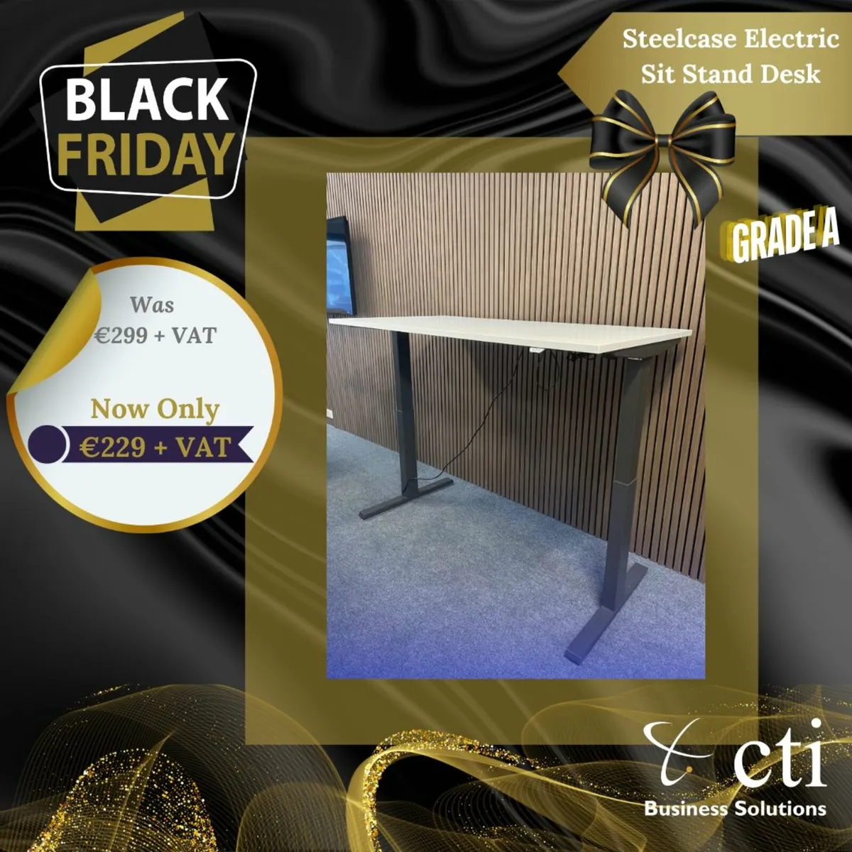 Black Friday! 5X Steelcase Height Adjustable Desks - Image 1