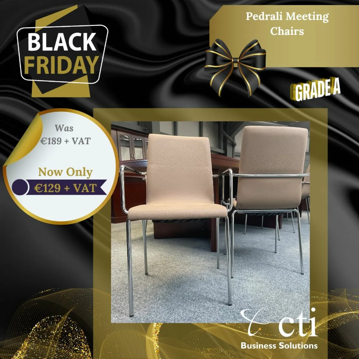 Black  Friday Sale! Pedrali Leather Meeting Chairs - Image 1
