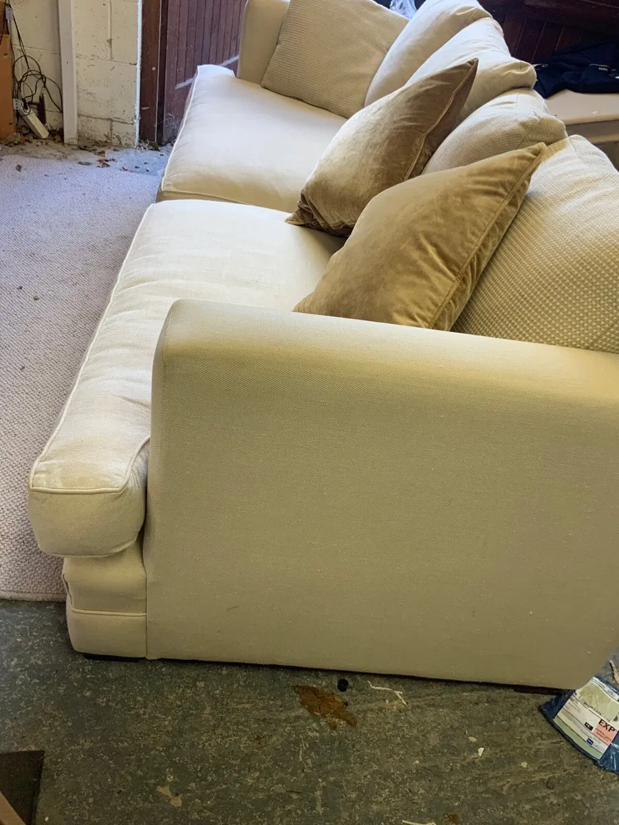 Large Cream 7 foot sofa - Image 2