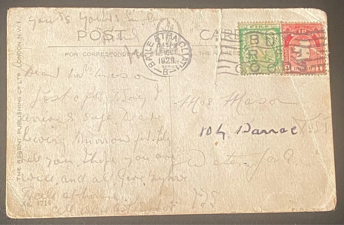 1922 Irish definitives on postcard - Image 1
