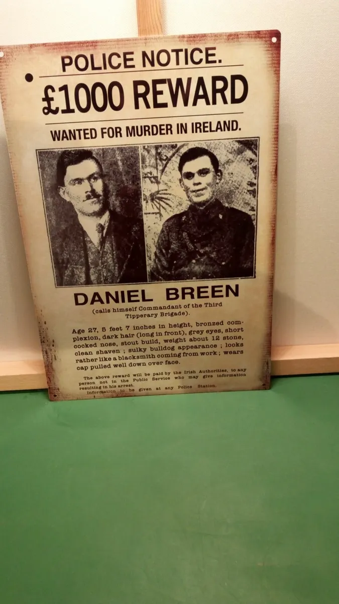 Dan Breen reward poster tin sign - Image 1