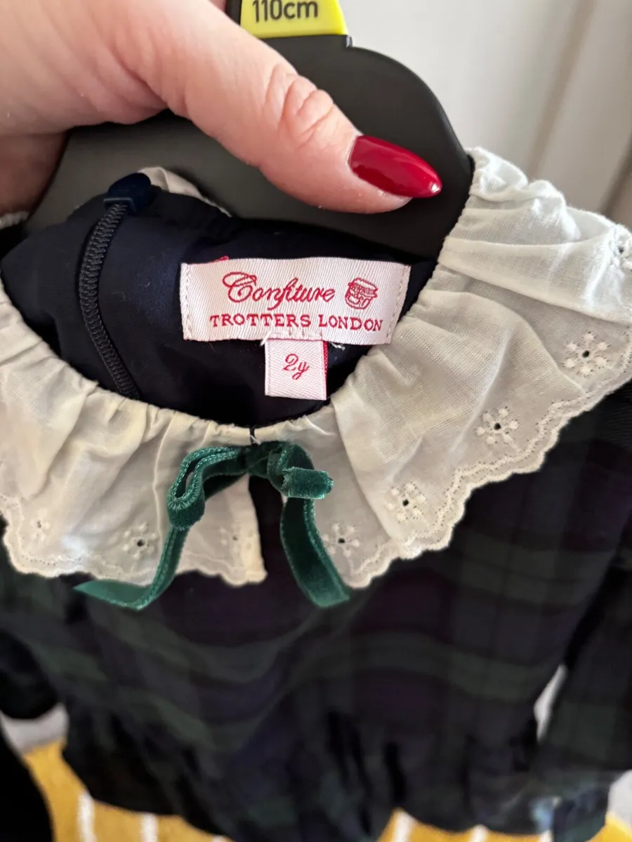 Girls Trotters London Tartan Dress - Image 1