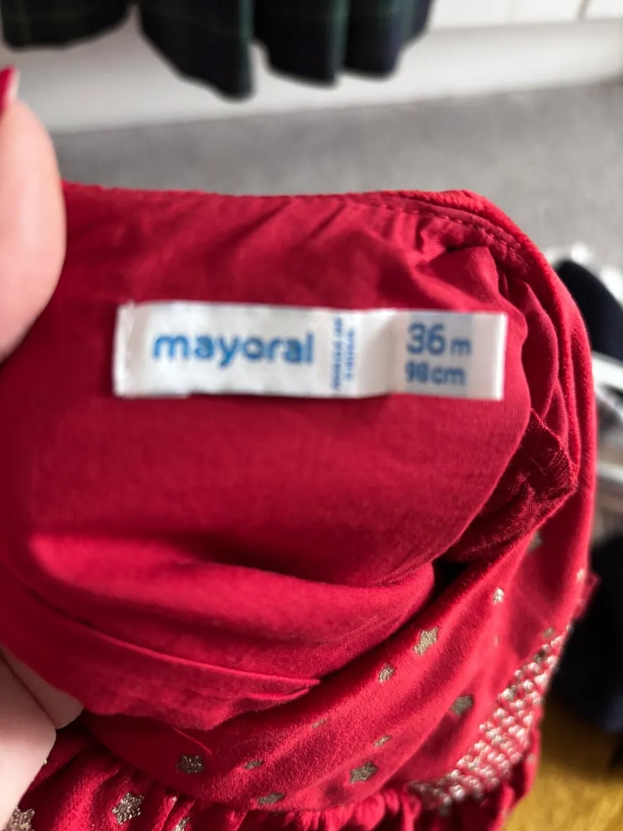 Girls Mayoral Christmas Dress - Image 2