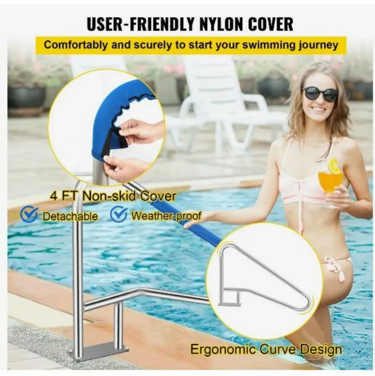 Pool Rail 139.7x81.3 cm Pool Railing - Image 4