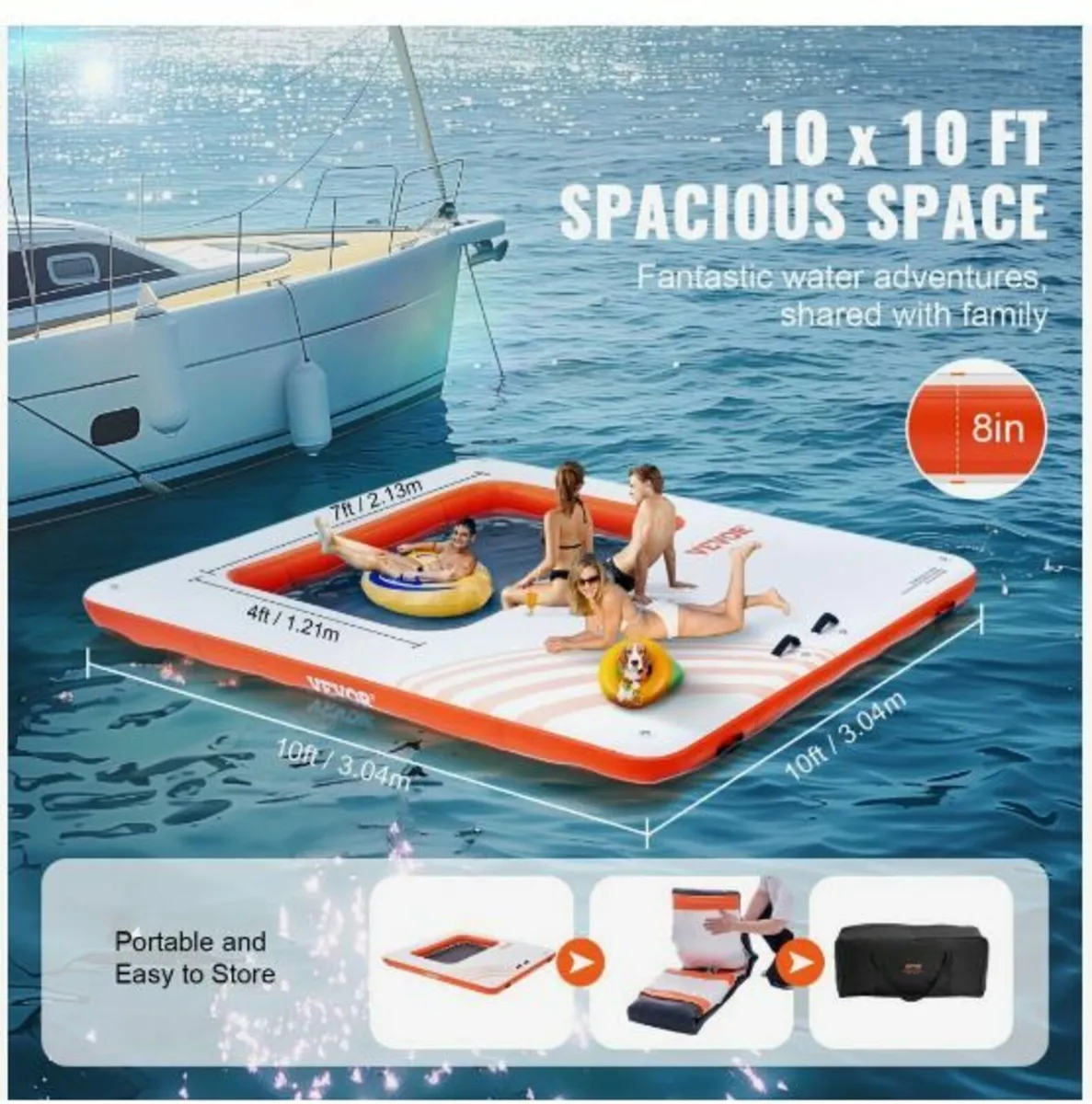 Inflatable Floating Dock, 10x10FT Inflatable Dock - Image 4