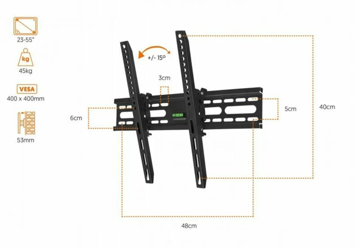 TV Wall Mount Bracket Tilt 23" - 55" TV - Image 2