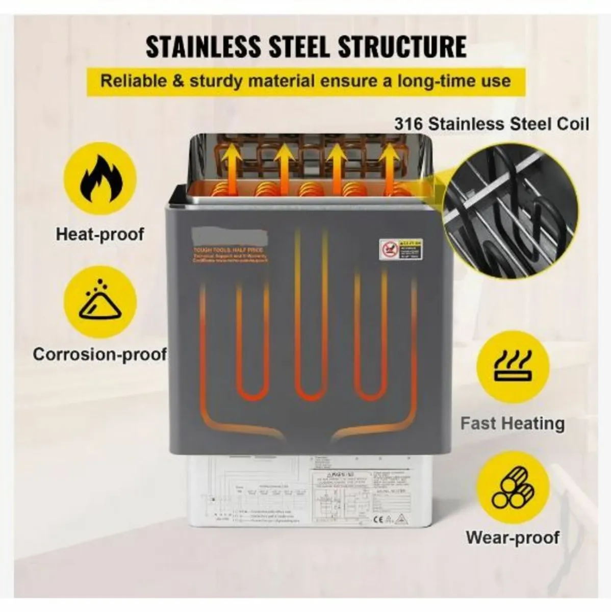 9KW Electric Dry Sauna Heater Stove - Image 4