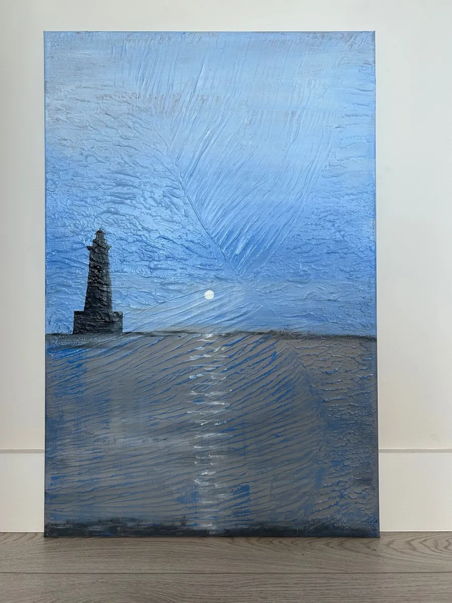 Lighthouse seascape painting - Image 3