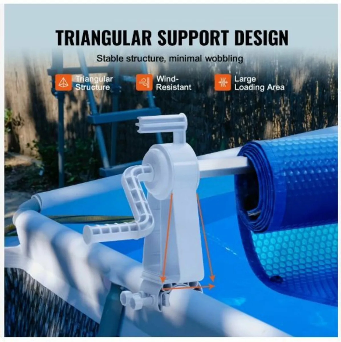 Pool Cover Reel, Aluminum Solar Cover Reel 20 ft - Image 4