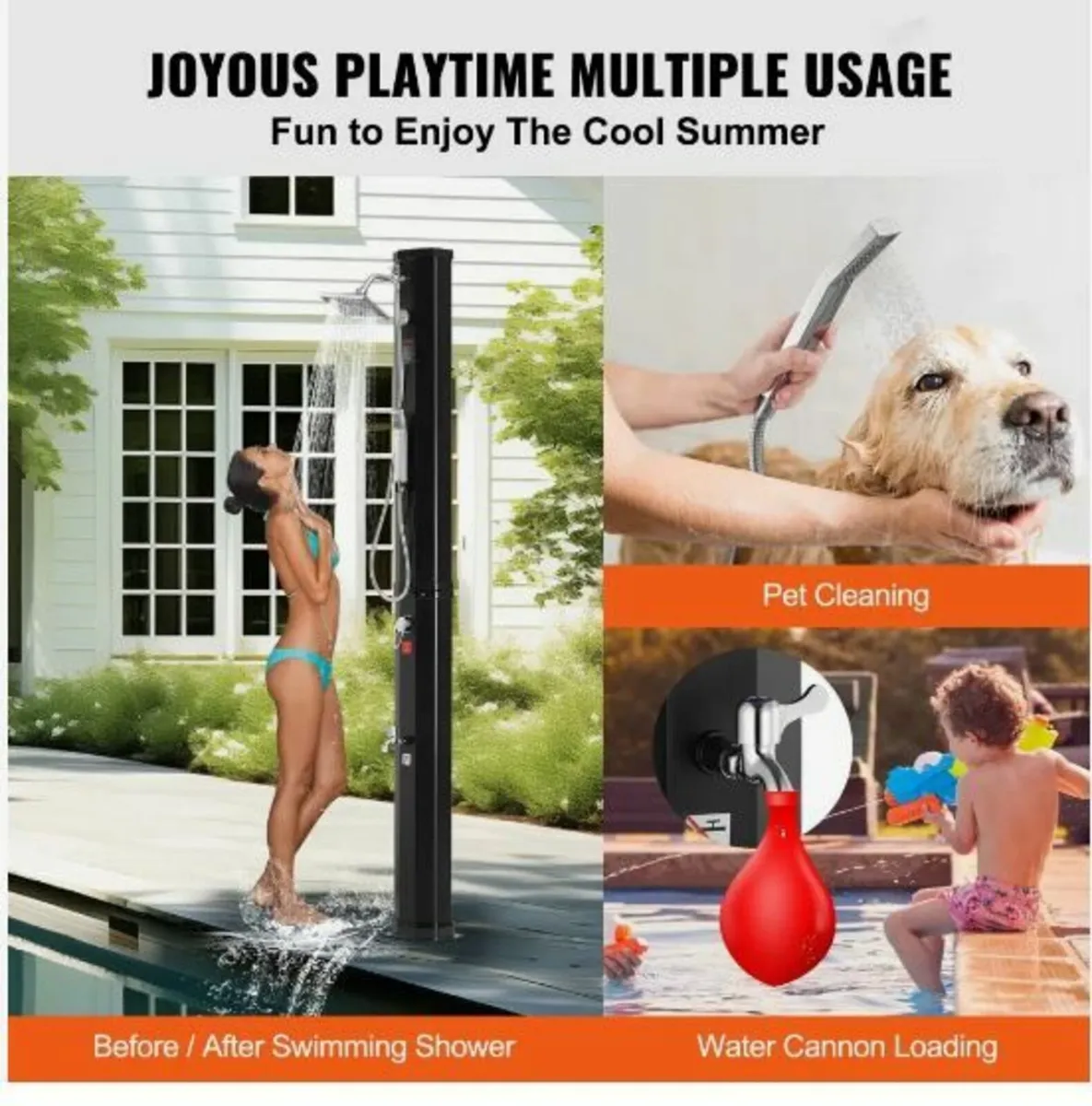 Outdoor Solar Heated Shower, 40L - Image 2