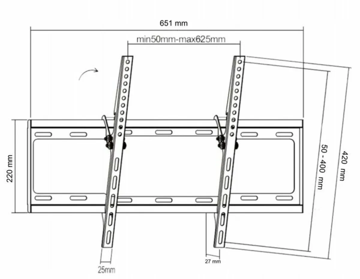 TV Wall Mount Bracket Tilt 37" - 70" TV - Image 2