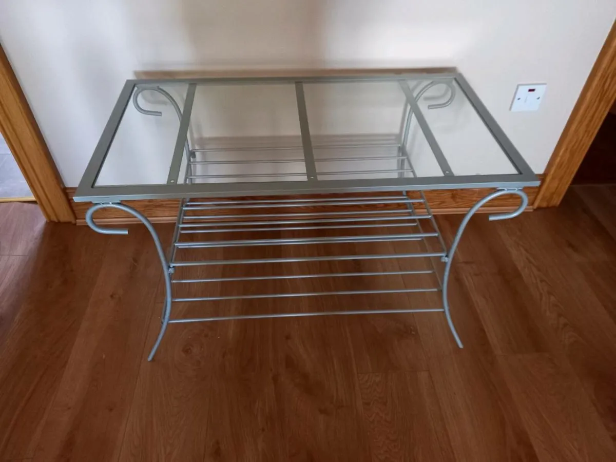 Glass Metal Framed Coffee Table - Image 1