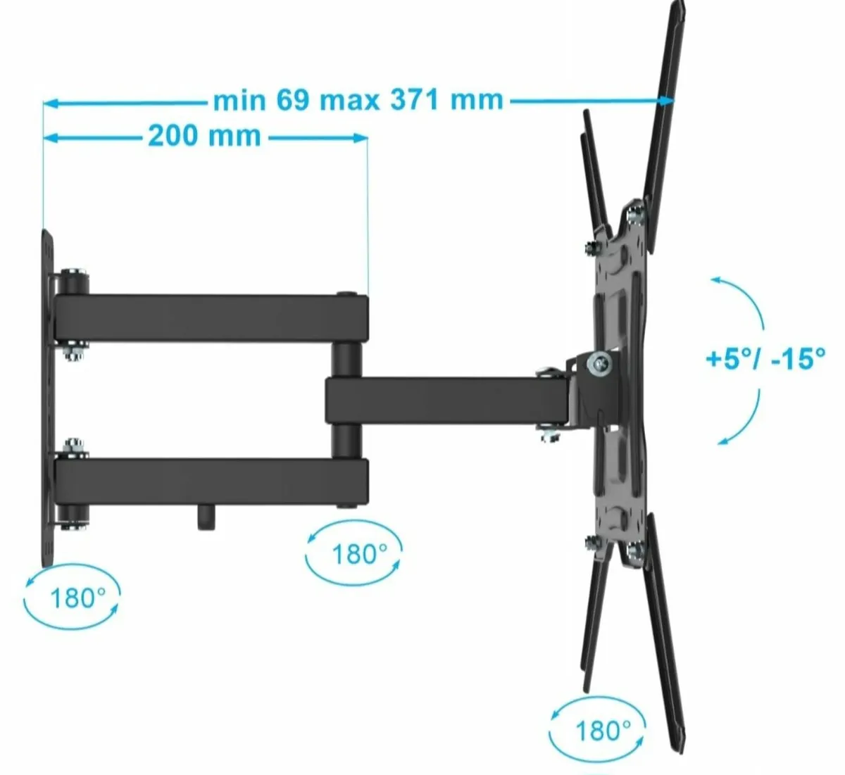TV Wall Mount Bracket Tilt Swivel 20" - 65" TV - Image 3