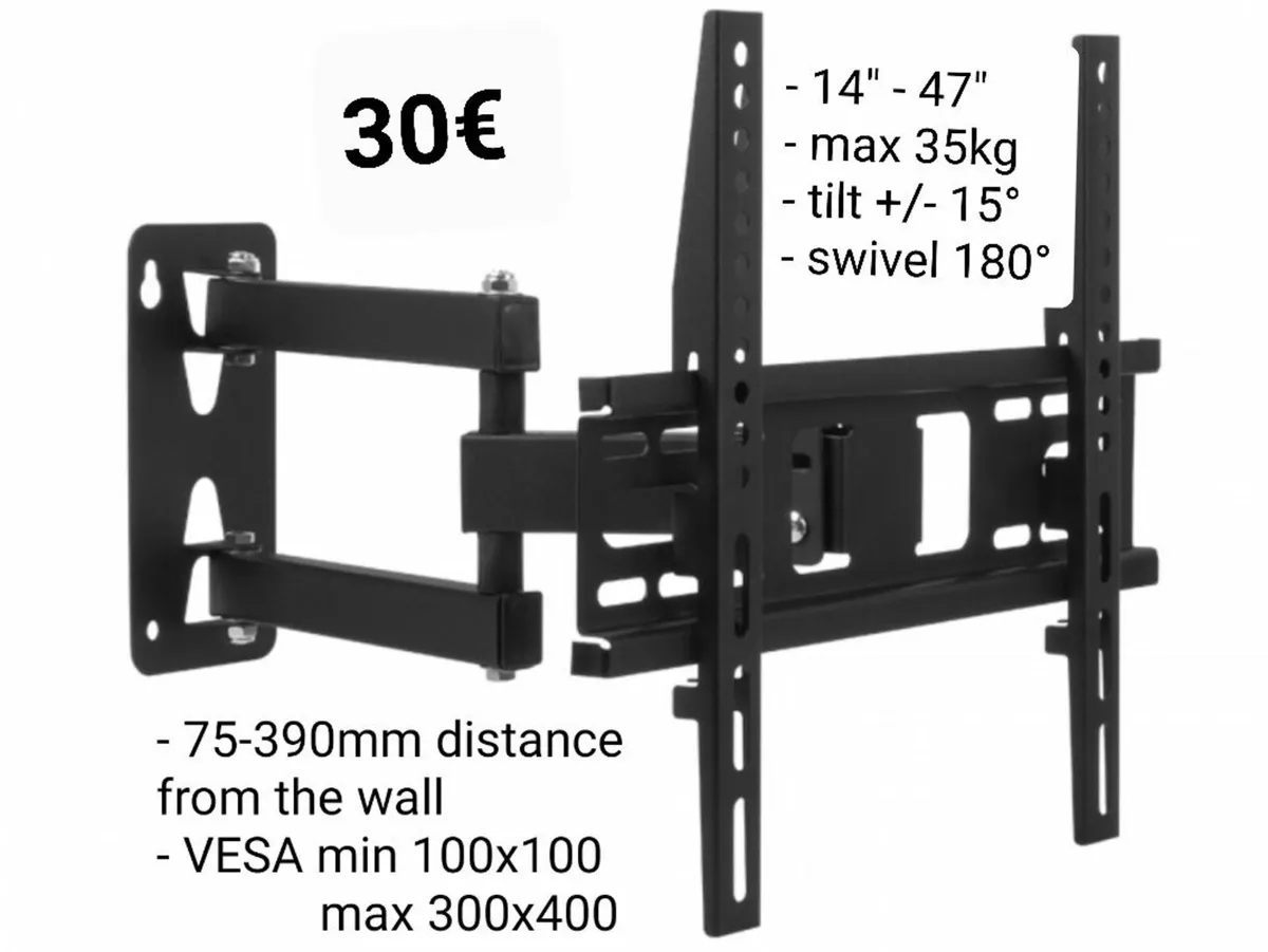 TV Wall Mount Bracket Tilt Swivel Motion 14-47" - Image 1