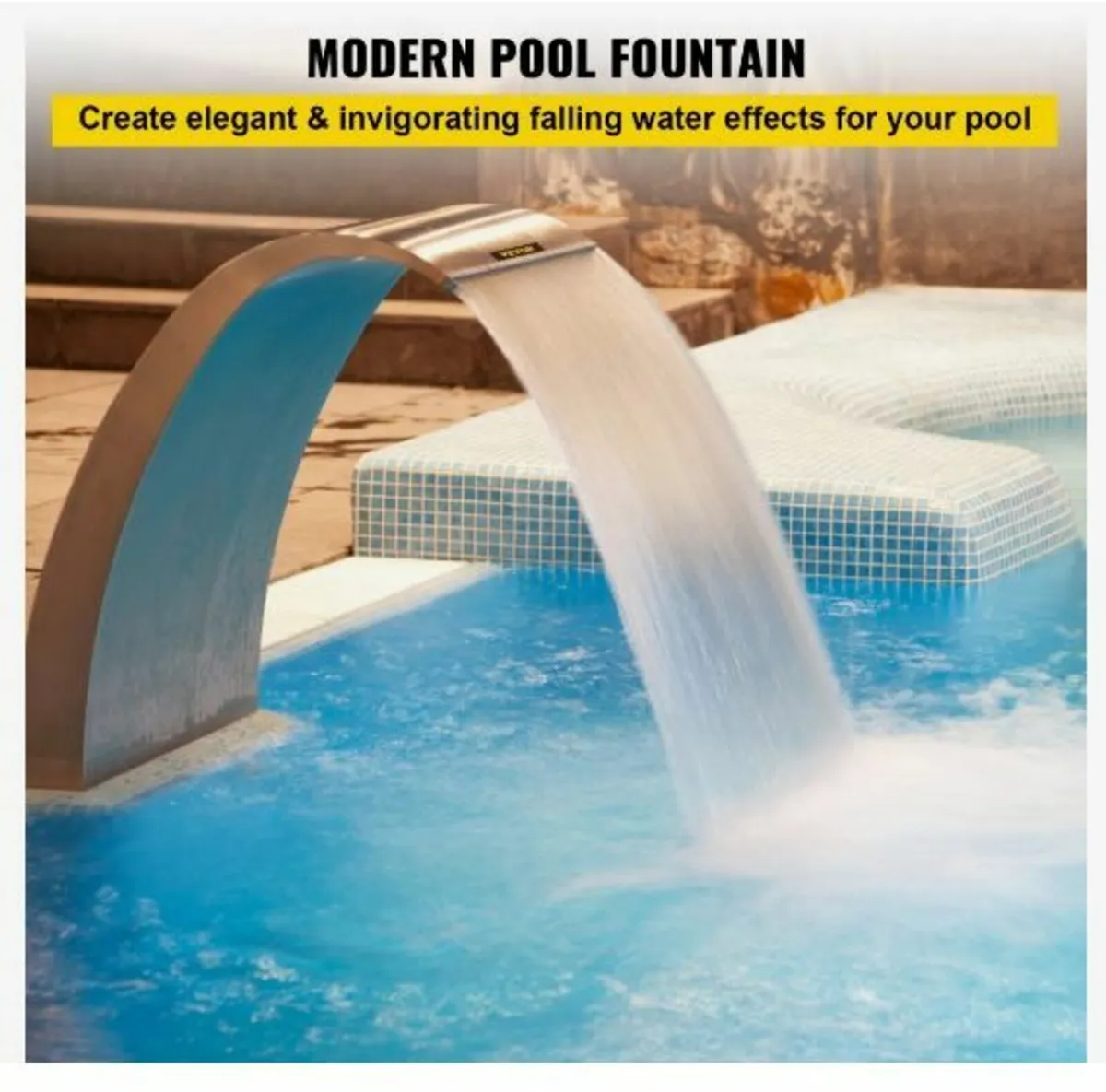 Pool Waterfall Fountain Stainless Steel - Image 2