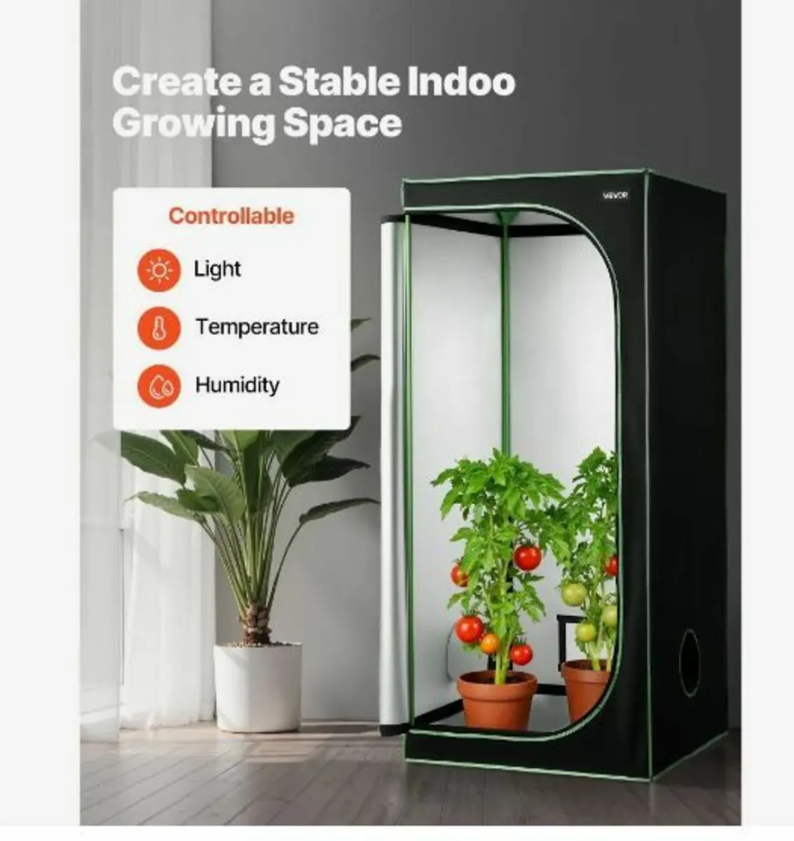 Indoor Grow Tent, 80 x 80 x 180 cm - Image 2