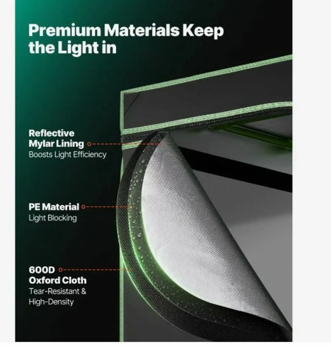 Indoor Grow Tent, 80 x 80 x 180 cm - Image 3