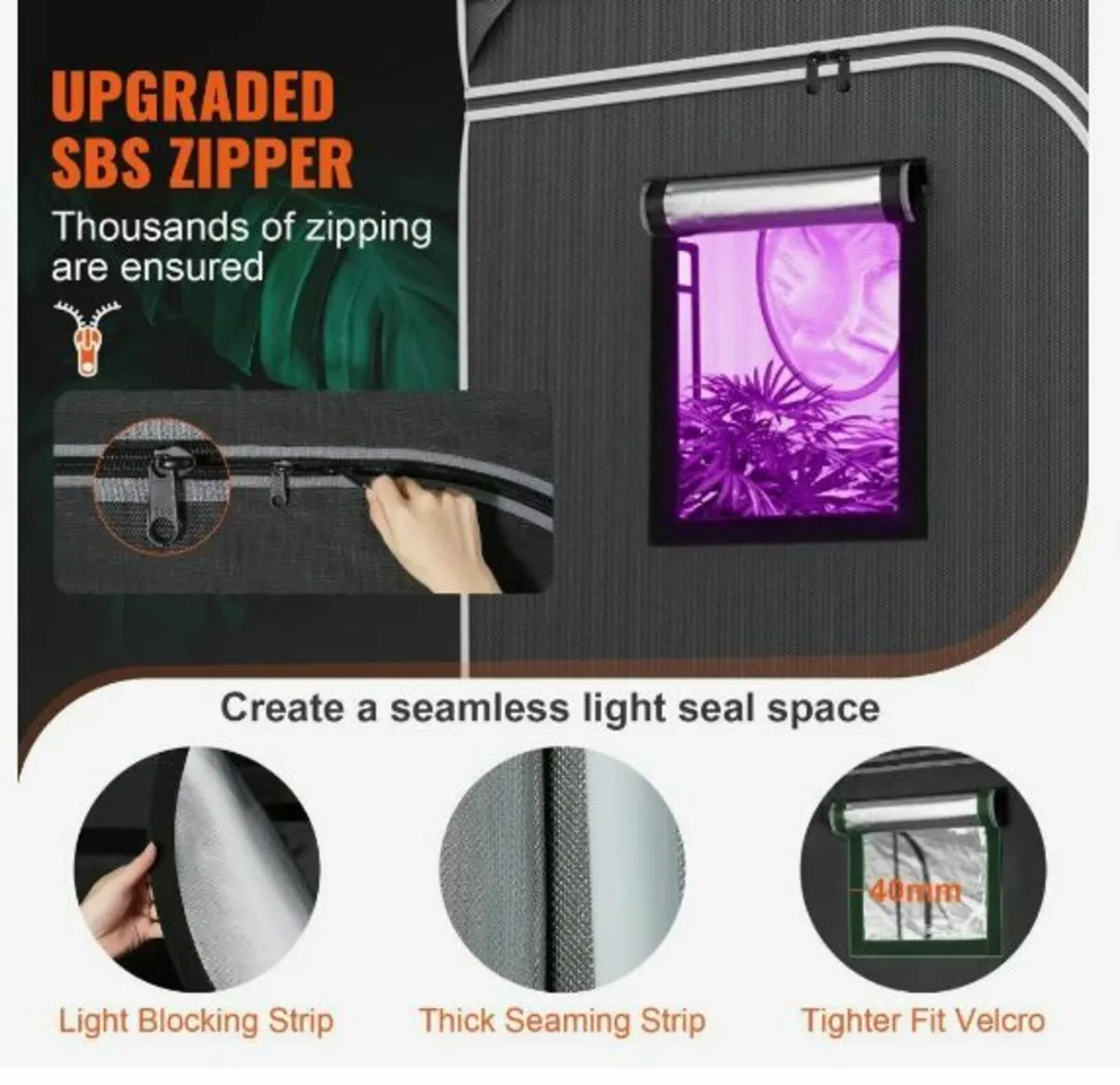 2x4 Grow Tent, 122 x 61 x 183 cm - Image 3