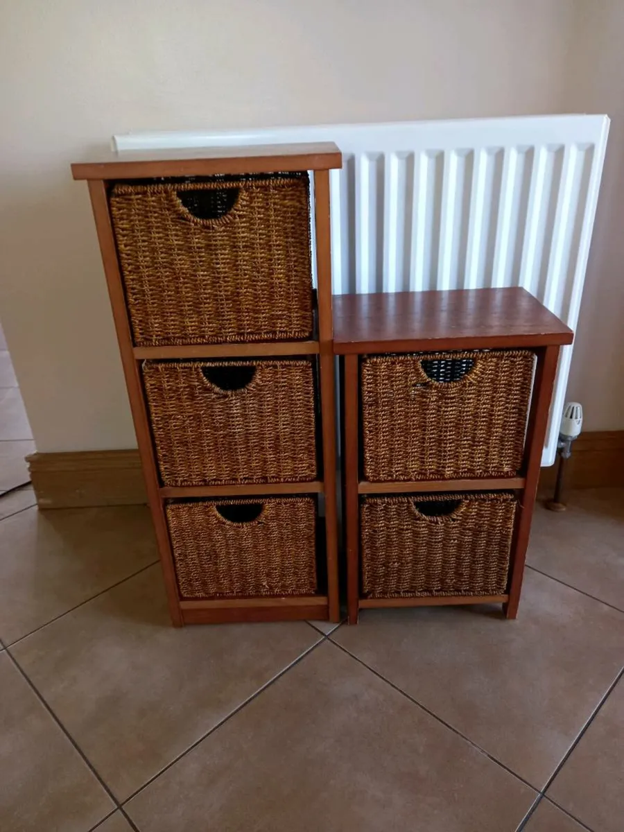 2 Wicker Storage Units - Image 1