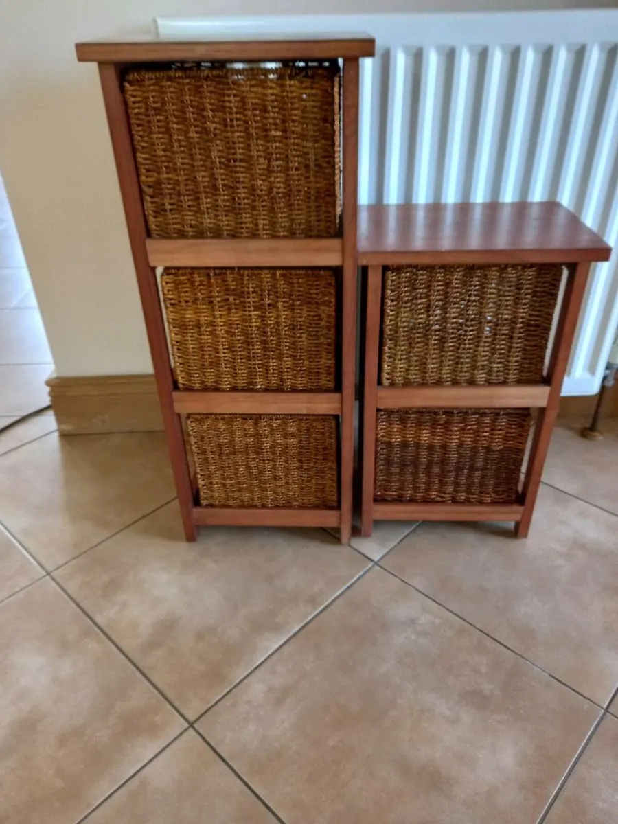 2 Wicker Storage Units - Image 2
