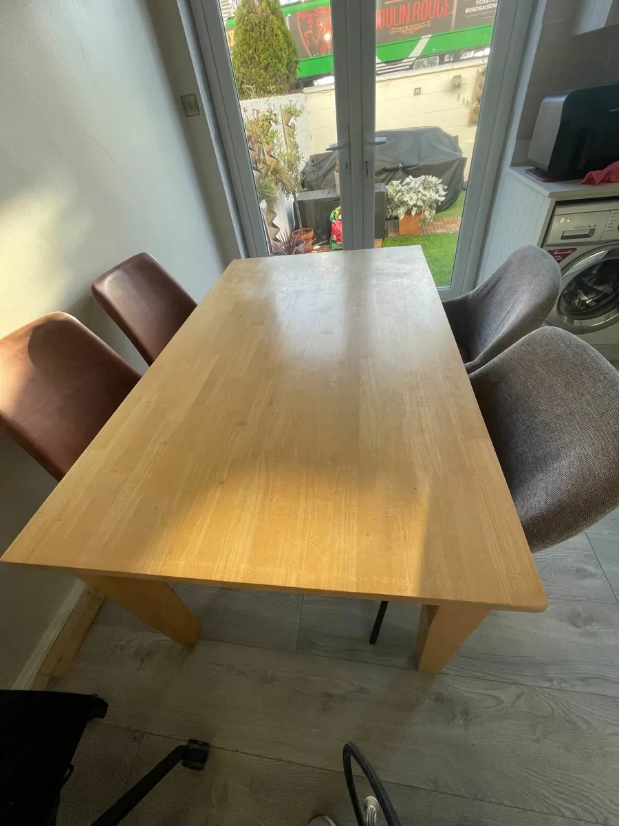 Solid Oak Kitchen Table - Image 4