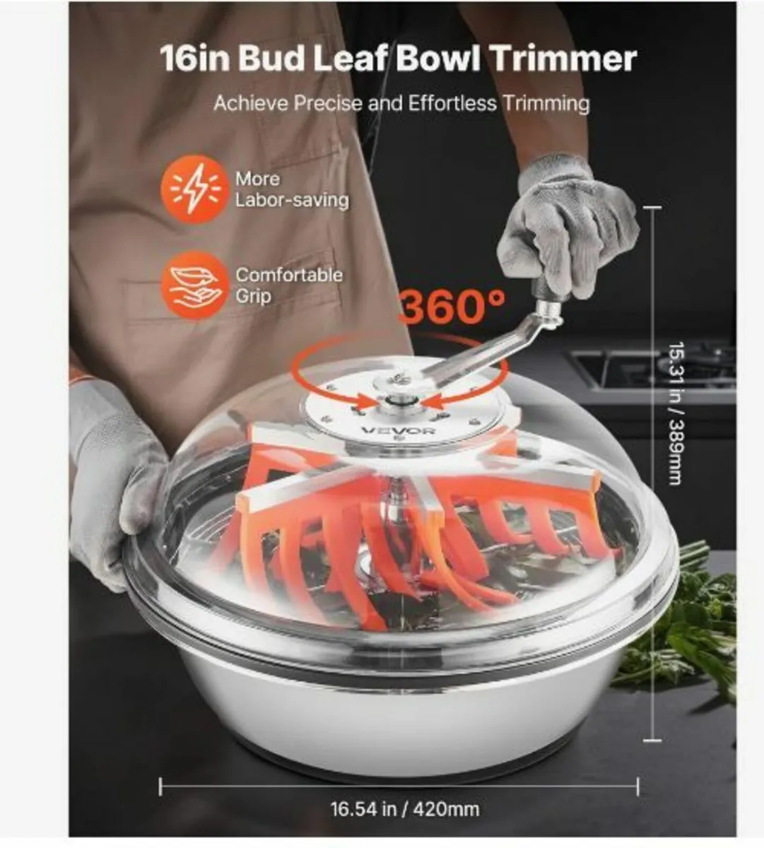 Bud Leaf Bowl Trimmer, 420 mm - Image 2