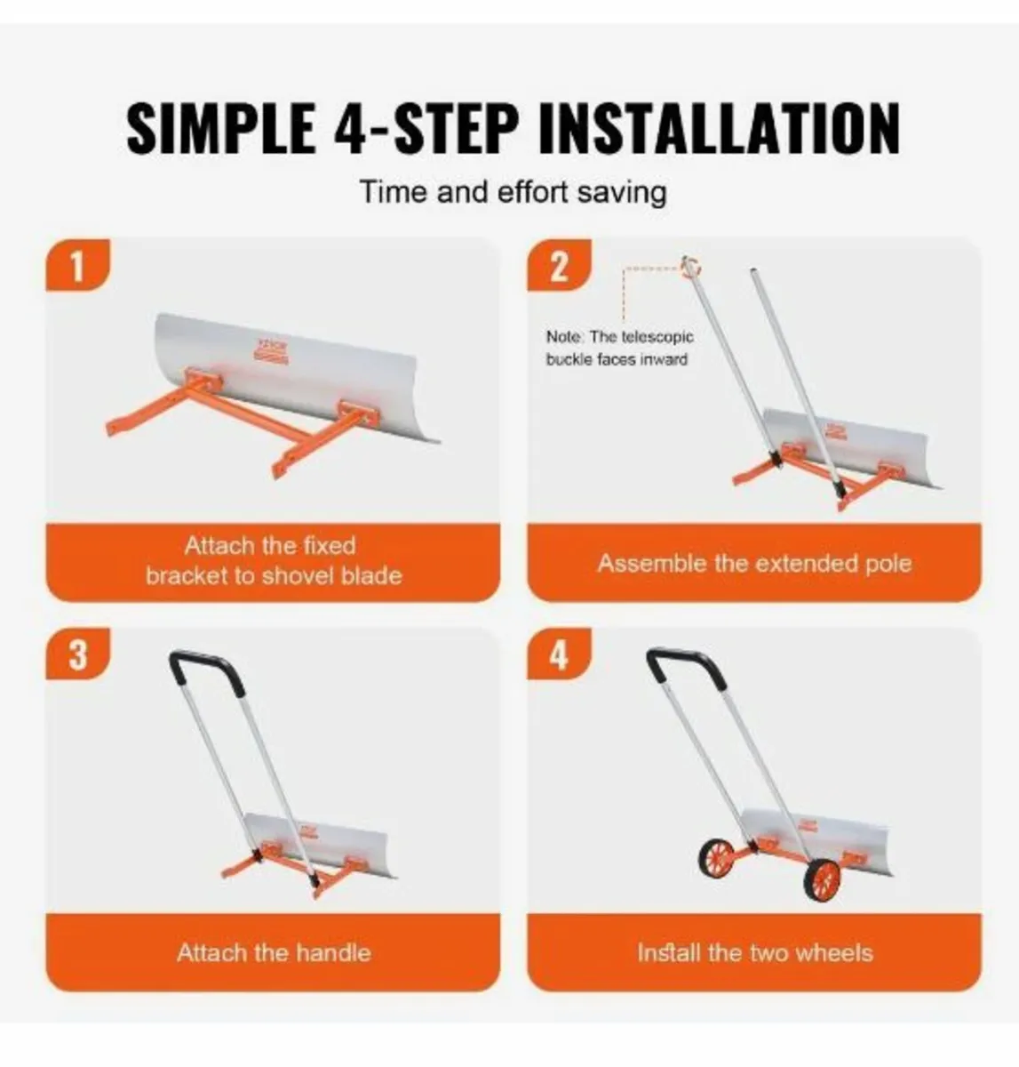 Snow Shovel with Wheels, 30 inch - Image 2