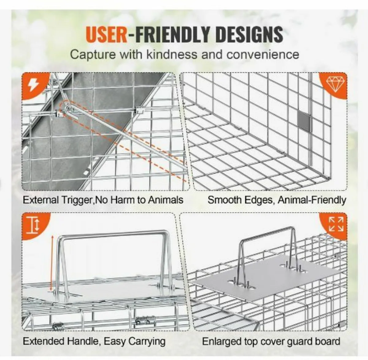 Live Animal Cage Trap, 79 x 25 x 30.5 cm - Image 4