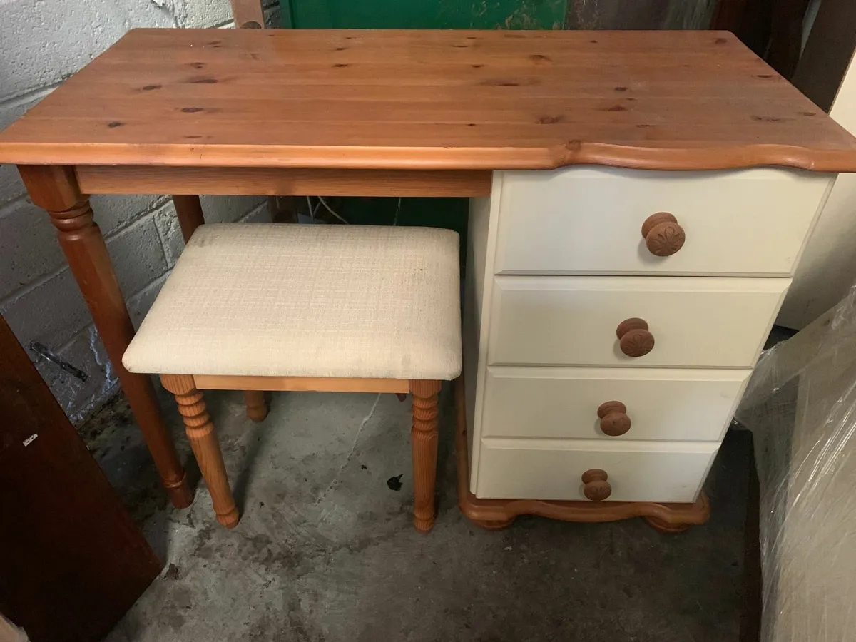 Wardrobe & 4 chest of drawers with stool. - Image 1