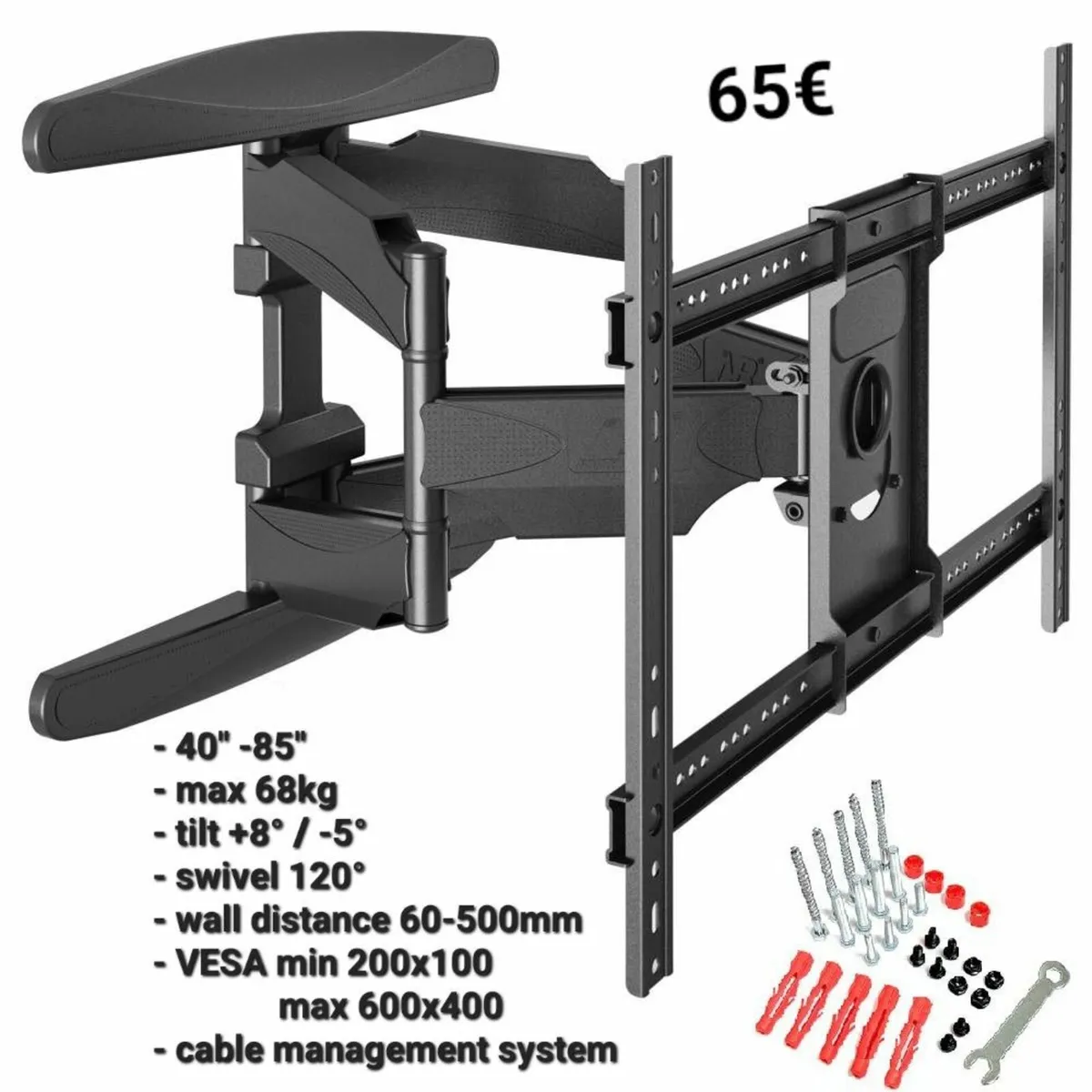 TV Wall Mount Bracket Tilt Swivel 40" - 85" TV - Image 1