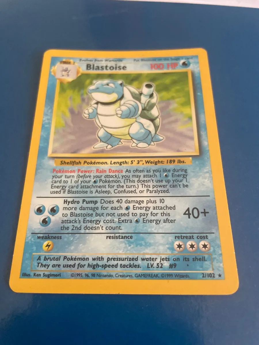 Rare Pokemon Blastoise card (1995) - Image 2