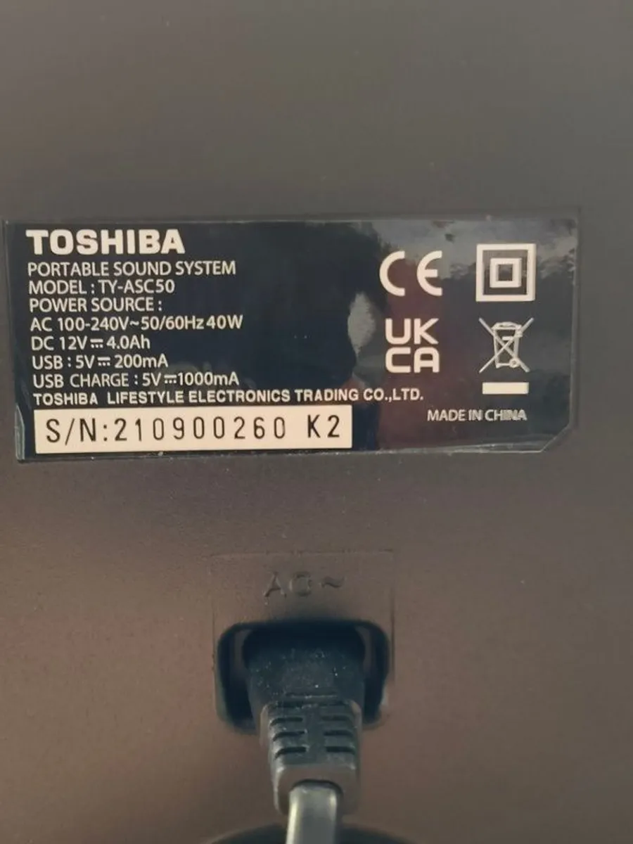 TOSHIBA - Maxi Bluetooth speaker - TY-ASC-50 - Image 4