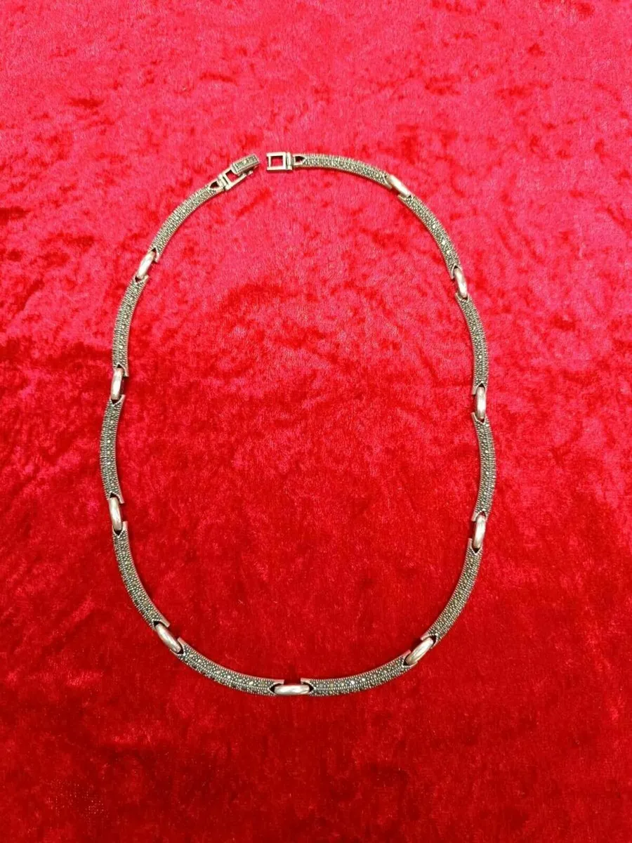 Vintage Silver & Marcasite Necklace - Image 1