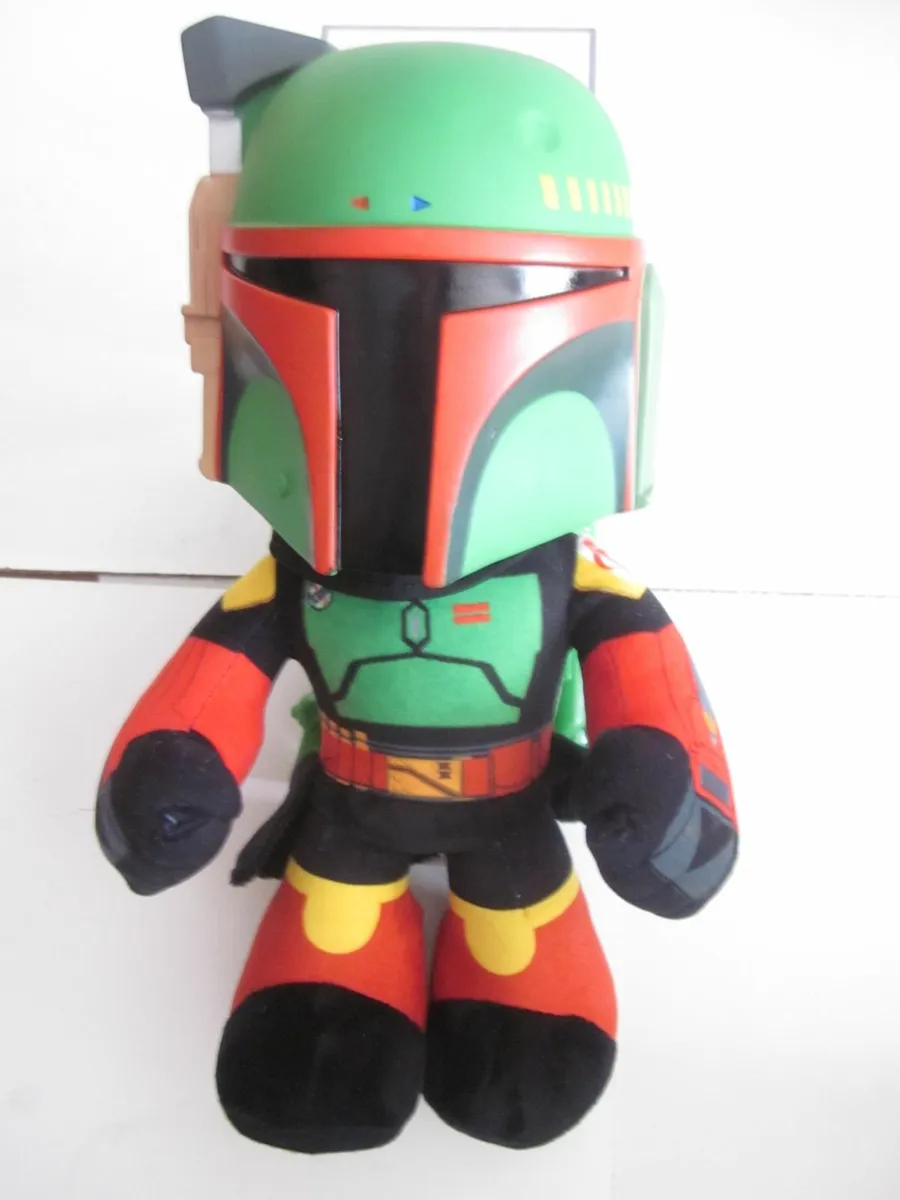 Star Wars Boba Fett Plush Stuff Toy Plastic Head 2 - Image 1