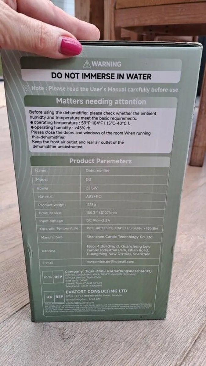 Dehumidifier 1.8ltr Compact - Image 4