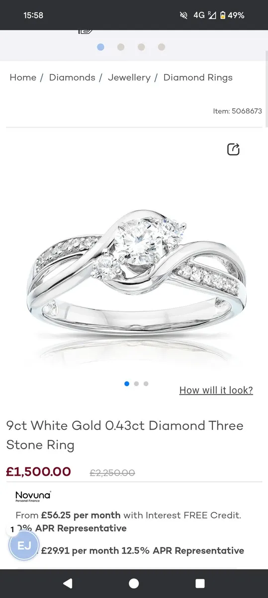 Ernest jones Engagement ring - Image 2